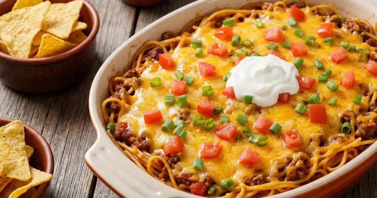 taco spaghetti bake