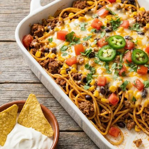 taco spaghetti bake