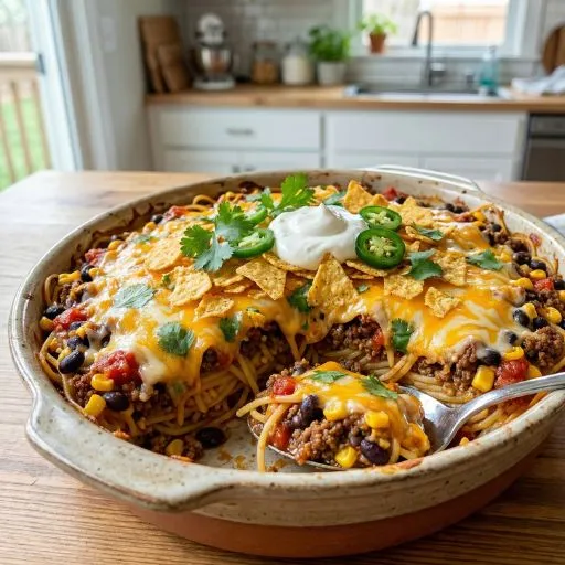 taco spaghetti bake